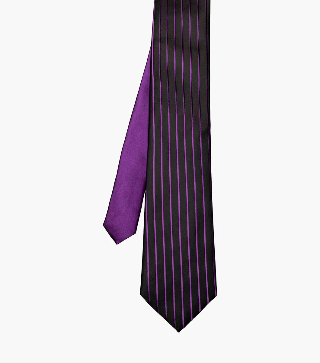 Stacy Adams Formal Purple Men's Tie & Hanky Set