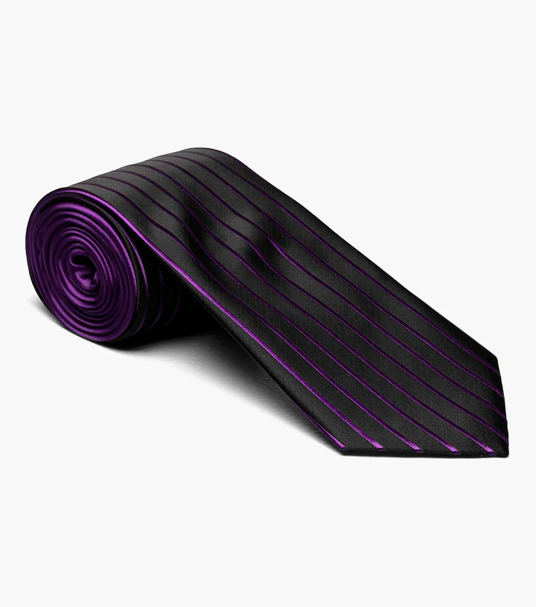 Stacy Adams Formal Purple Men's Tie & Hanky Set