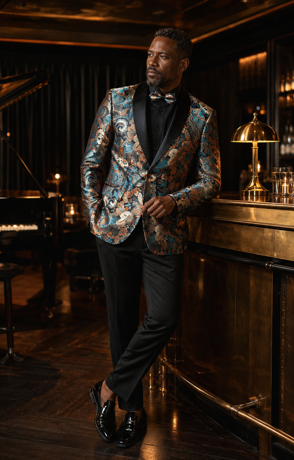 Vinci Philosophy Modern Fit Jacquard Floral Pattern Sport Coat
