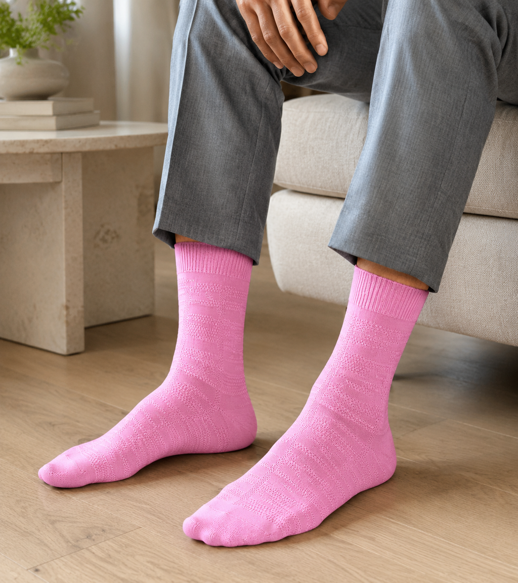 Stacy Adams Tonal Plaid Men's Crew Dress Sock GEM101