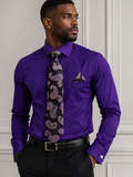 Karl Knox Men's French Cuff Shirt Set - Jacquard Teardrops