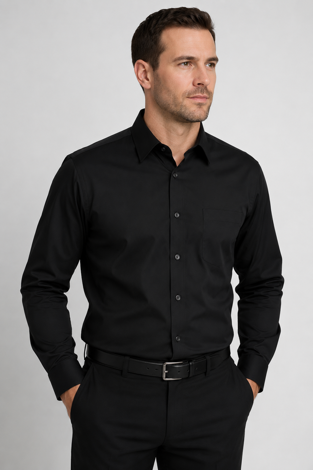 Marquis Solid Classic Fit Dress Shirts Plus Size