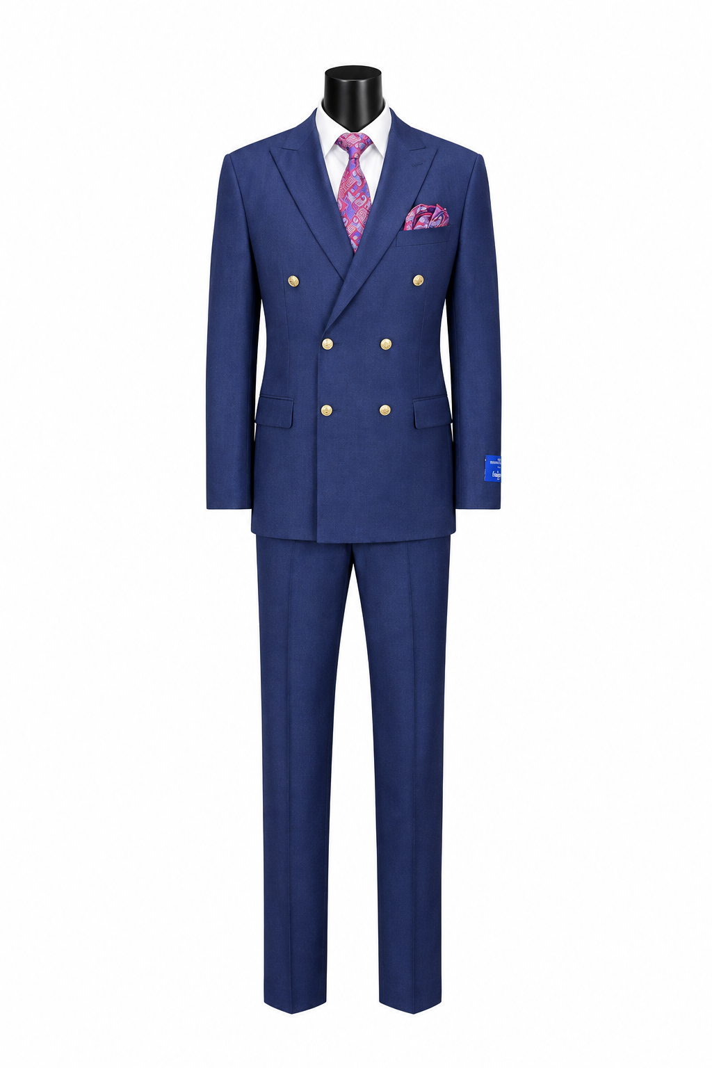 Felipe ROME Men's Double Breasted Regular Fit Suit with Flat Front Pants