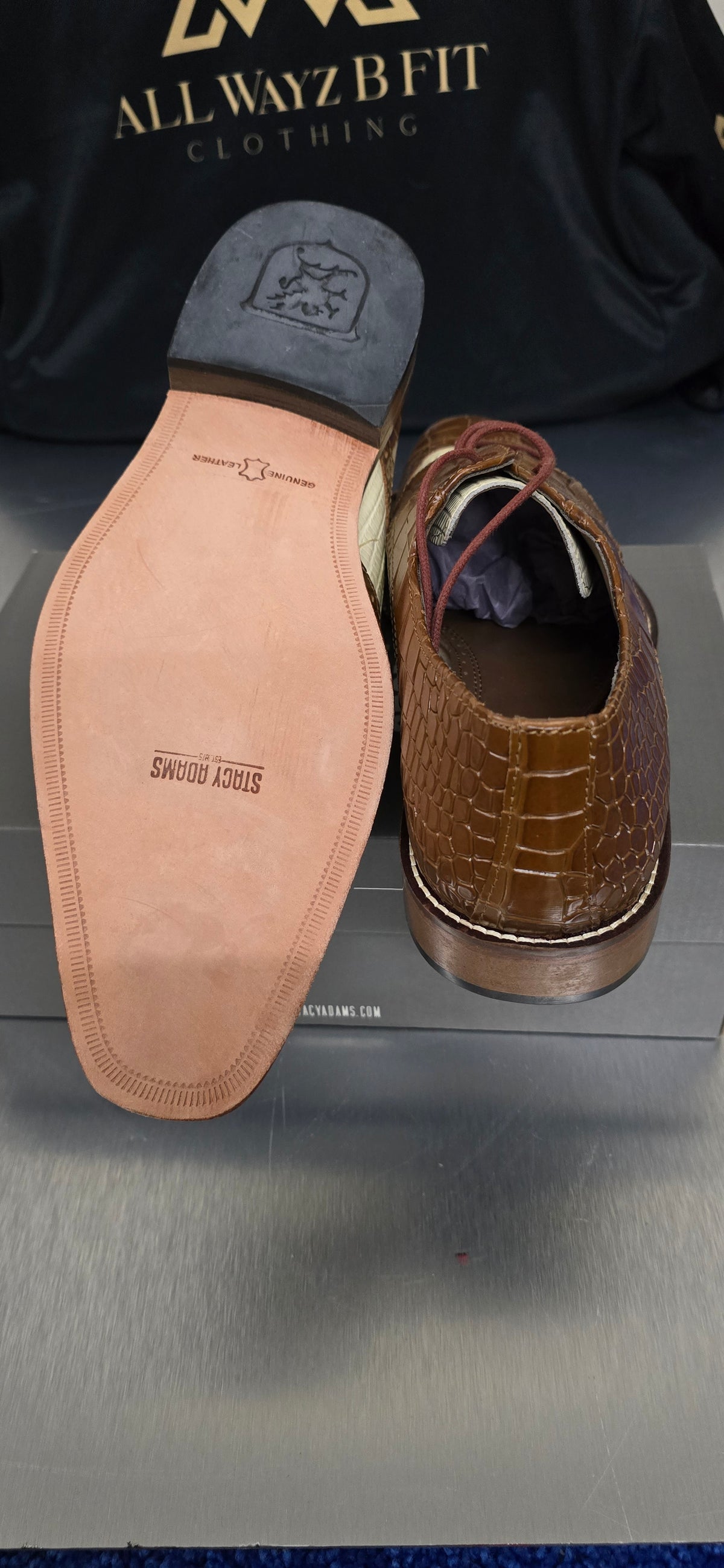 Stacy Adams Leather Cap Toe Slip On