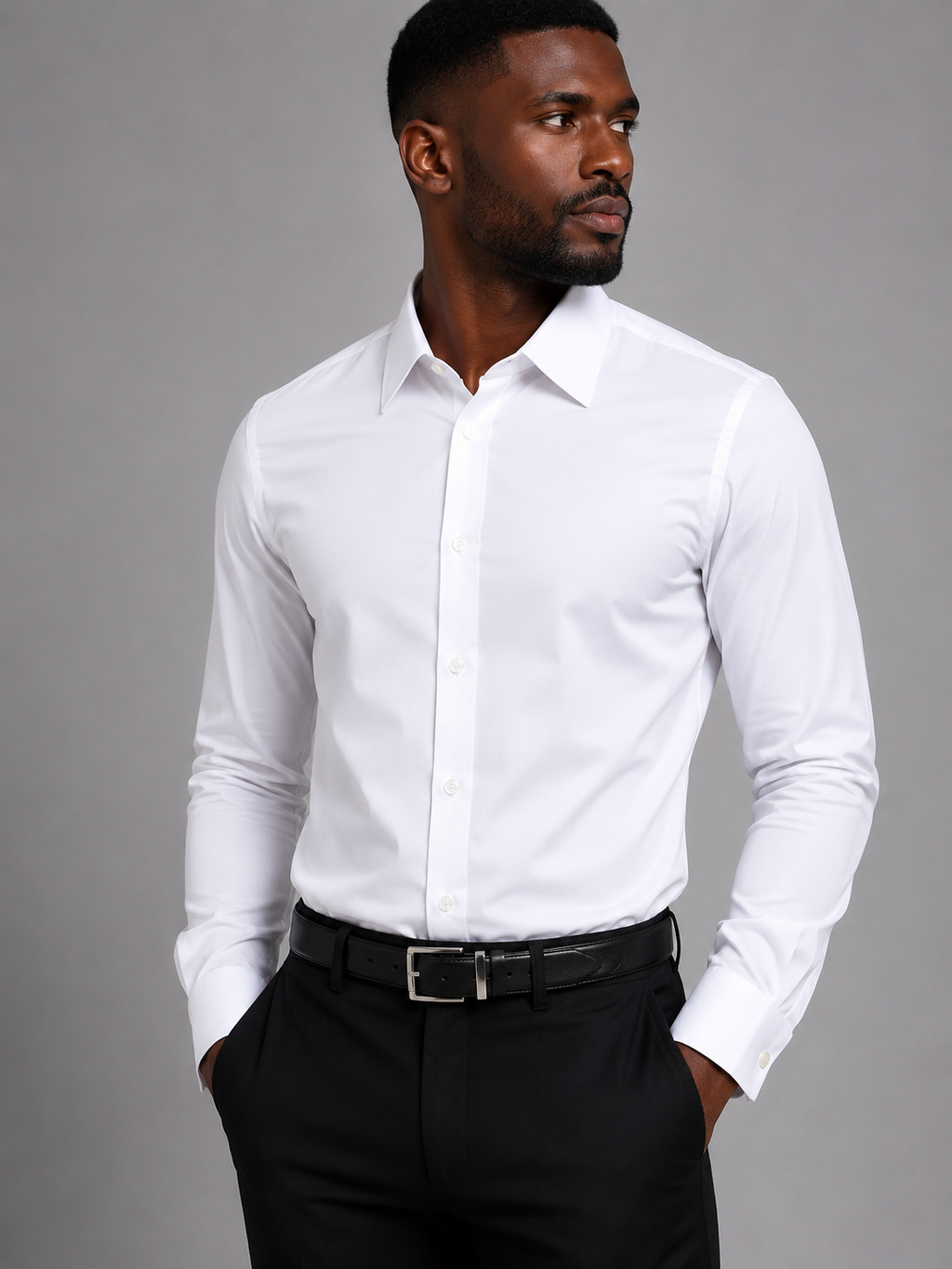 St. Patrick Regular Collar Long Sleeve Dress Shirt with French Cuffs