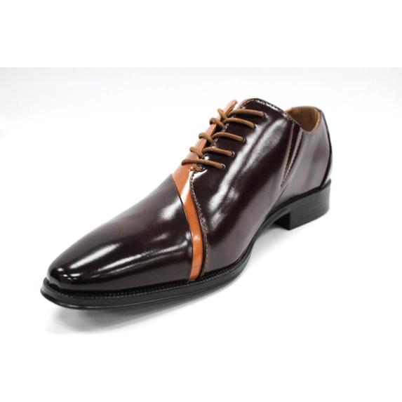 Antonio Cerrelli Burgundy/Tan Leather Lace Dress Shoes