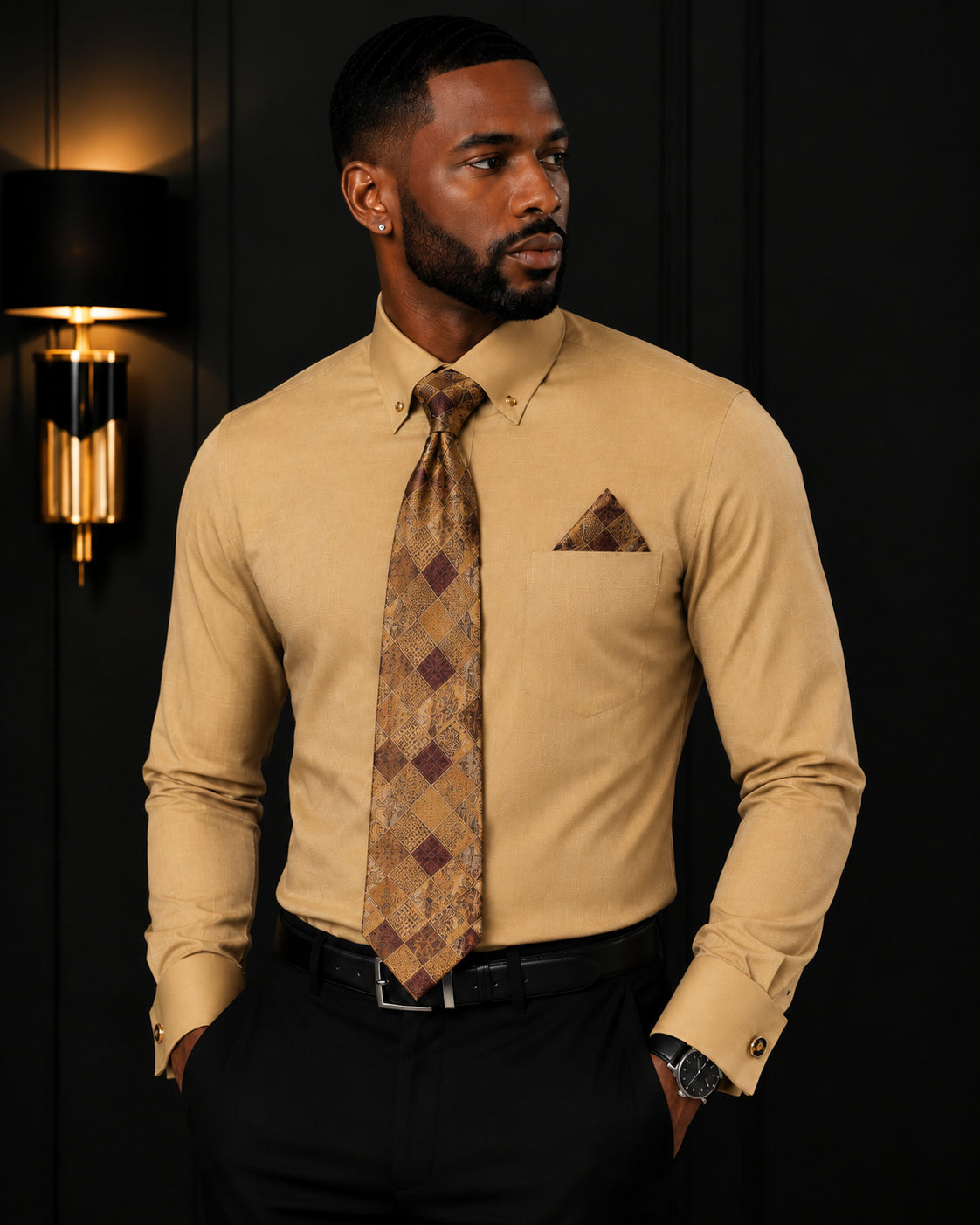 Avanti Uomo Men's Dress Shirt & Paisley Tie Set