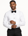 Daniel & Ellissa Men's Regular Fit White Tuxedo Shirt & Bowtie Set