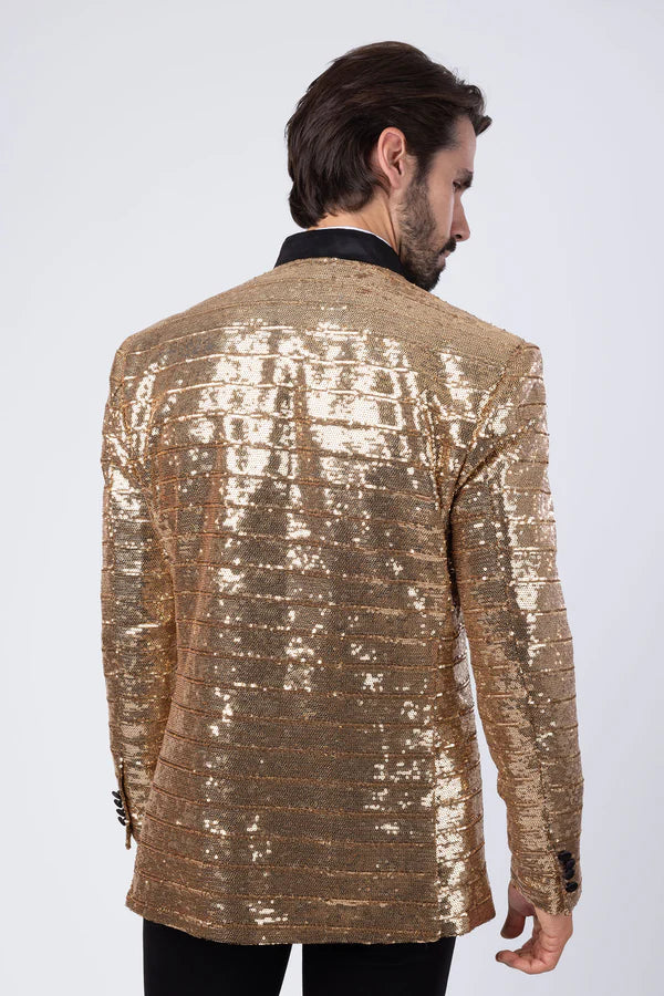 Barabas Men's Dressy Fad Sequin Blazer – Regular Fit Peak Lapel Linear Diamond Sequin Blazer | Harrisburg Central PA