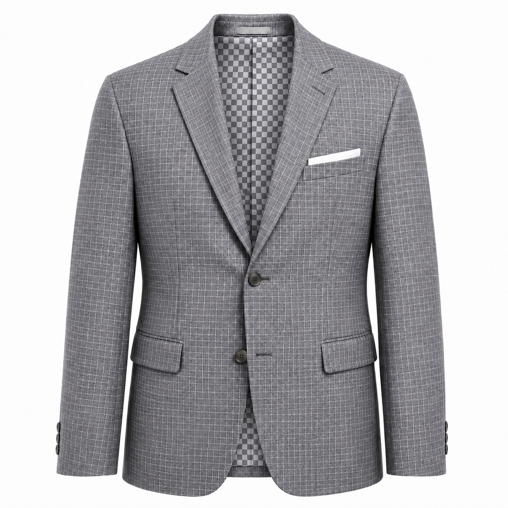 Douglas & Grahame Men's Solid Wool Blazer - Grey