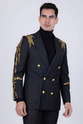 Barabas Men's Porto Sequin Suit – Regular Fit Double-Breasted Floral Sequin Two-Piece | Harrisburg Central PA