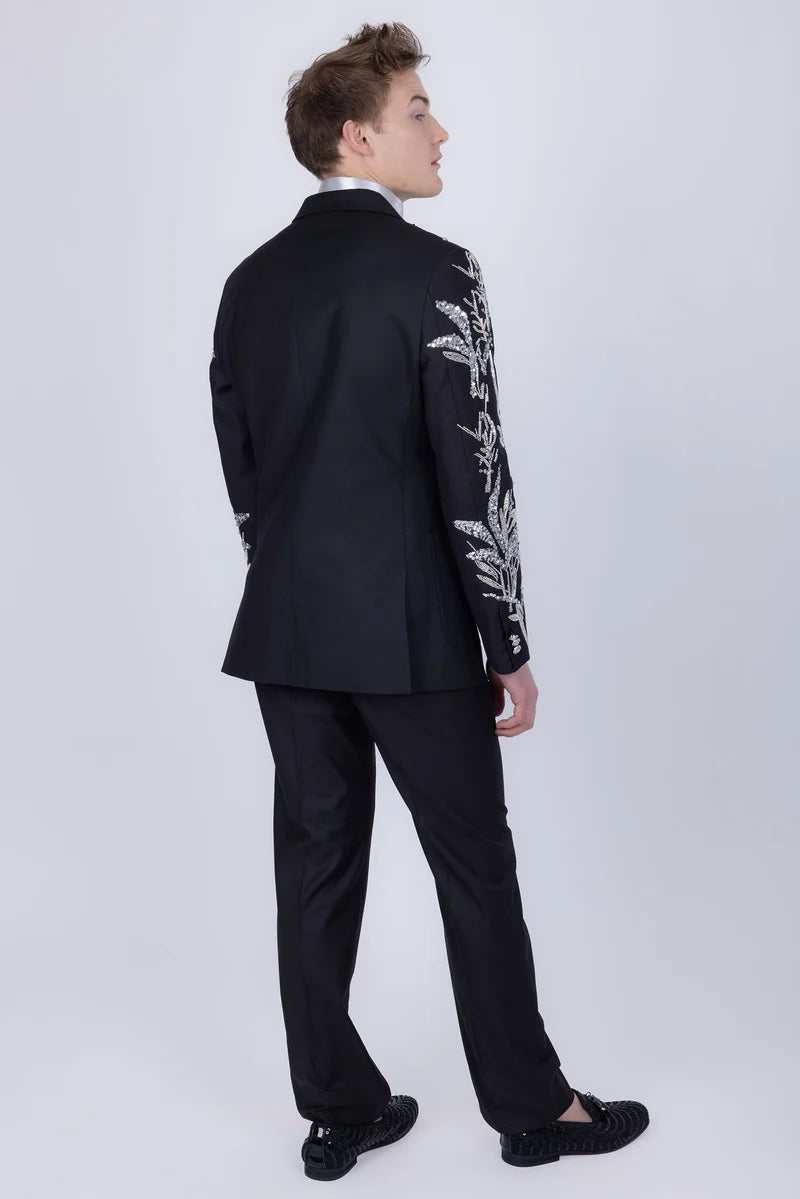 Barabas Men's Porto Sequin Suit – Regular Fit Double-Breasted Floral Sequin Two-Piece | Harrisburg Central PA