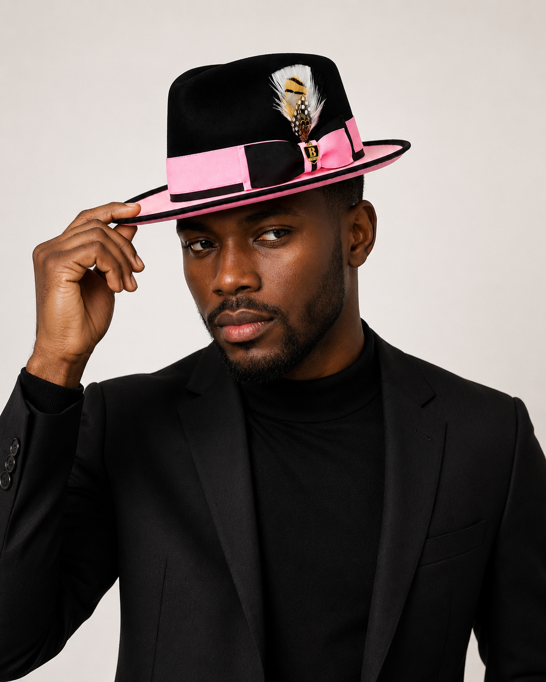 Bruno Capelo Preston Fedora – Black & Pink