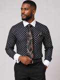 Daniel Ellissa Men's 100% Cotton Polka Dot Dress Shirt