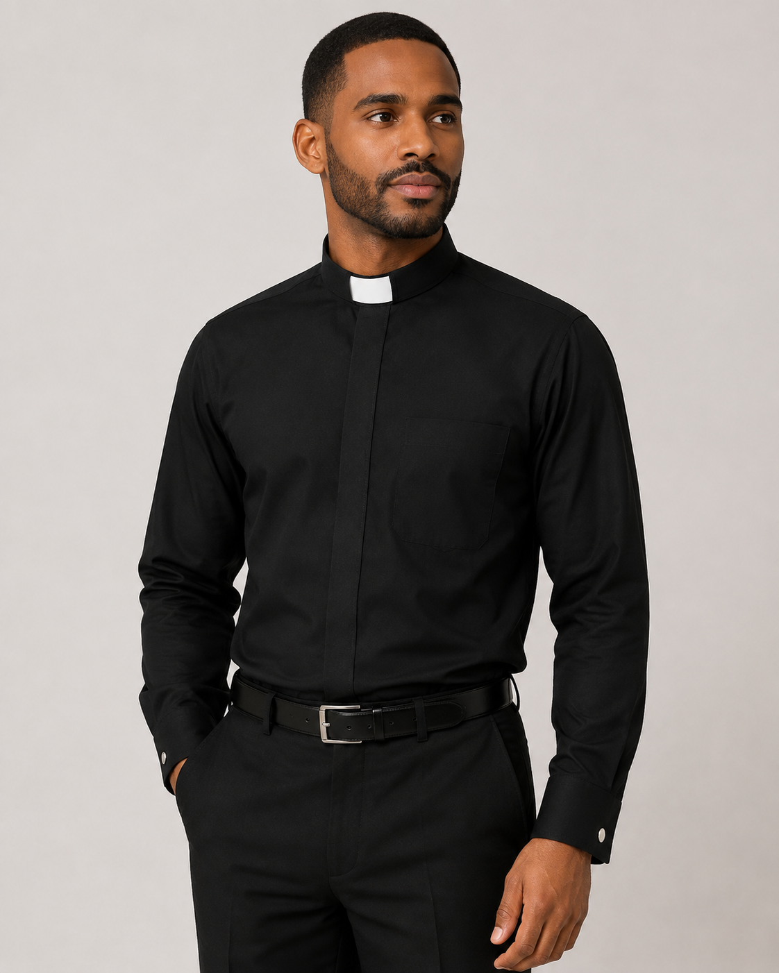 St. Patrick Long Sleeve Clergy Dress Shirts with French Cuffs