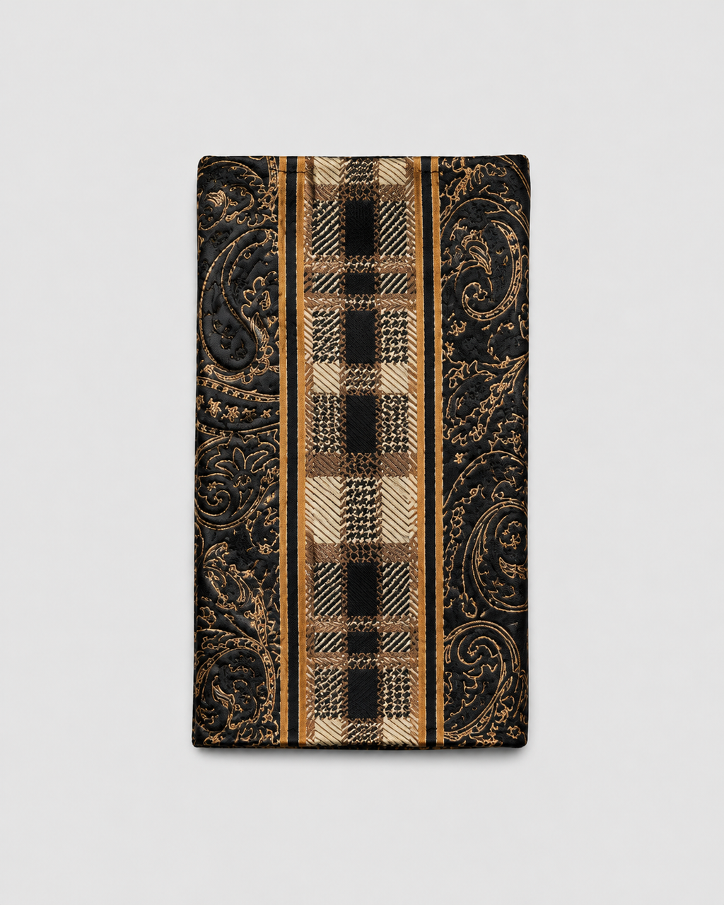 Stacy Adams Plaid Paisley Tie & Pocket Square Set - Taupe