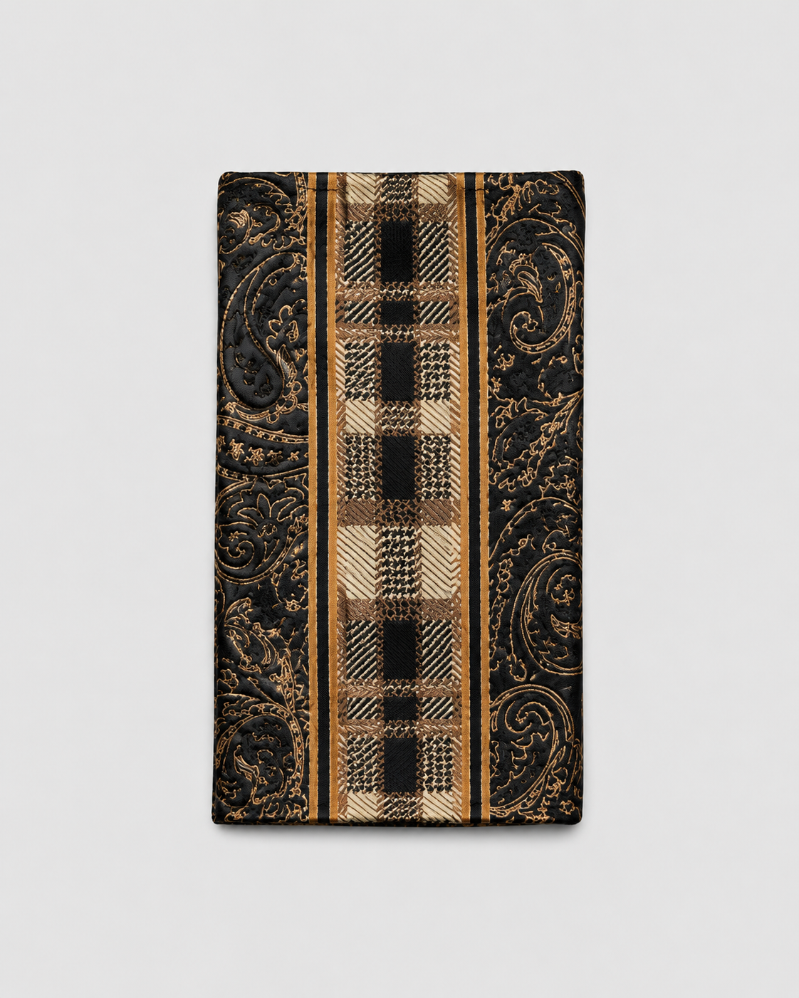 Stacy Adams Plaid Paisley Tie & Pocket Square Set - Taupe