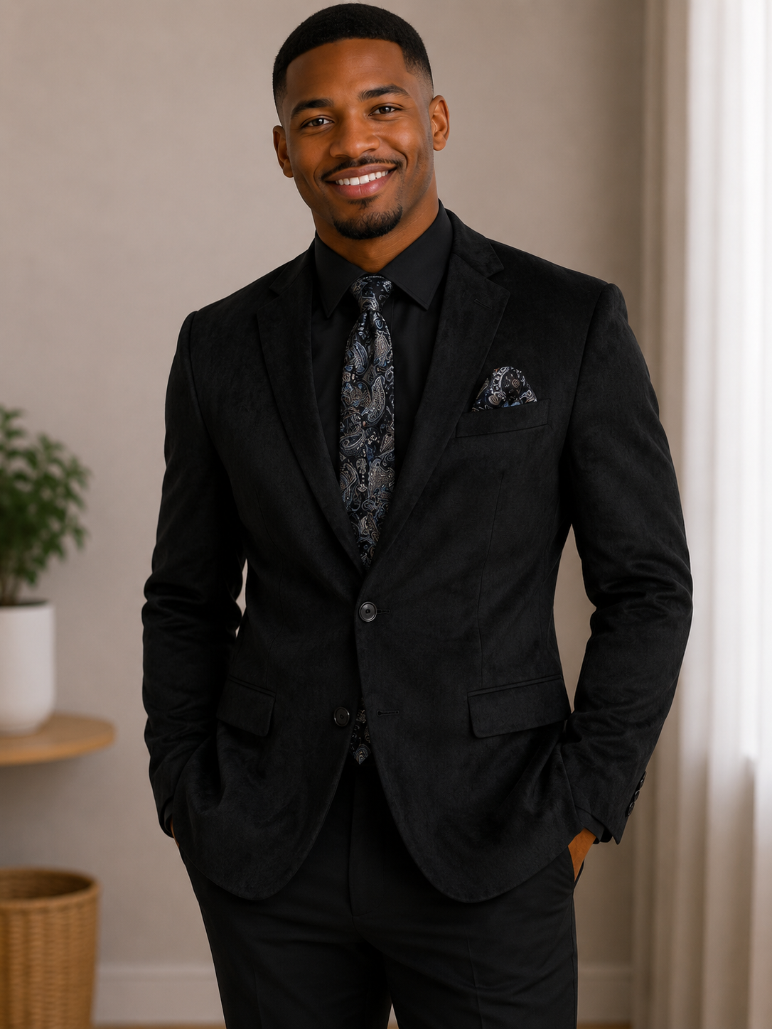 St. Patrick Men's Velvet Patch Blazer – Fine Men's Formal Jacket