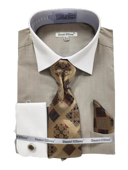 Daniel Ellissa Men's Blue Dress Shirt & Tie Set