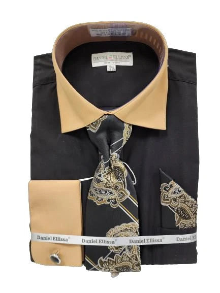 Daniel Ellissa Men's Dress Shirt & Paisley Tie Set