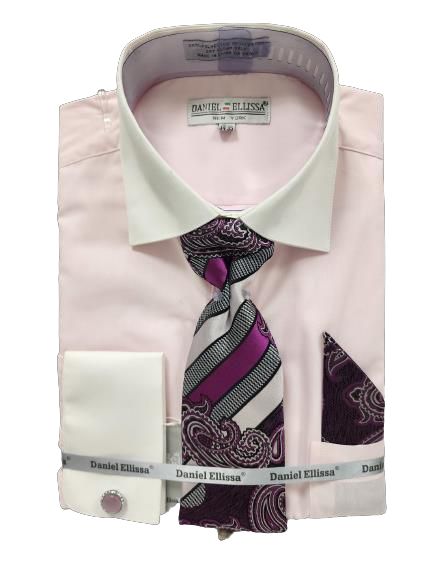 Daniel Ellissa Men's Dress Shirt & Paisley Tie Set