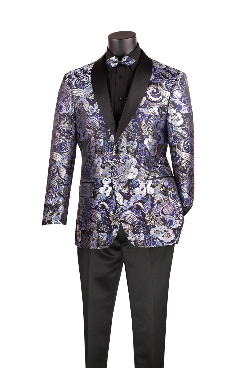 Vinci Philosophy Modern Fit Jacquard Floral Pattern Sport Coat