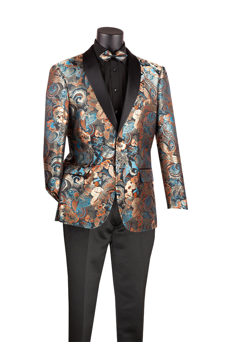 Vinci Philosophy Modern Fit Jacquard Floral Pattern Sport Coat