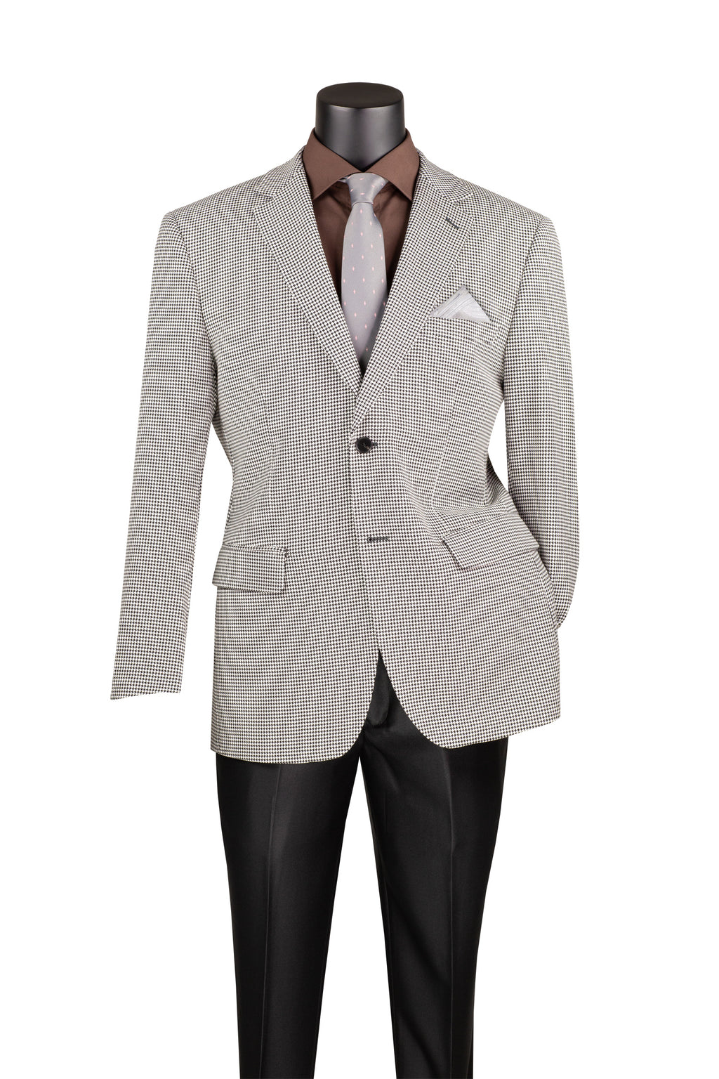 Vinci Philosophy Modern Fit Houndstooth Pattern Sport Coat
