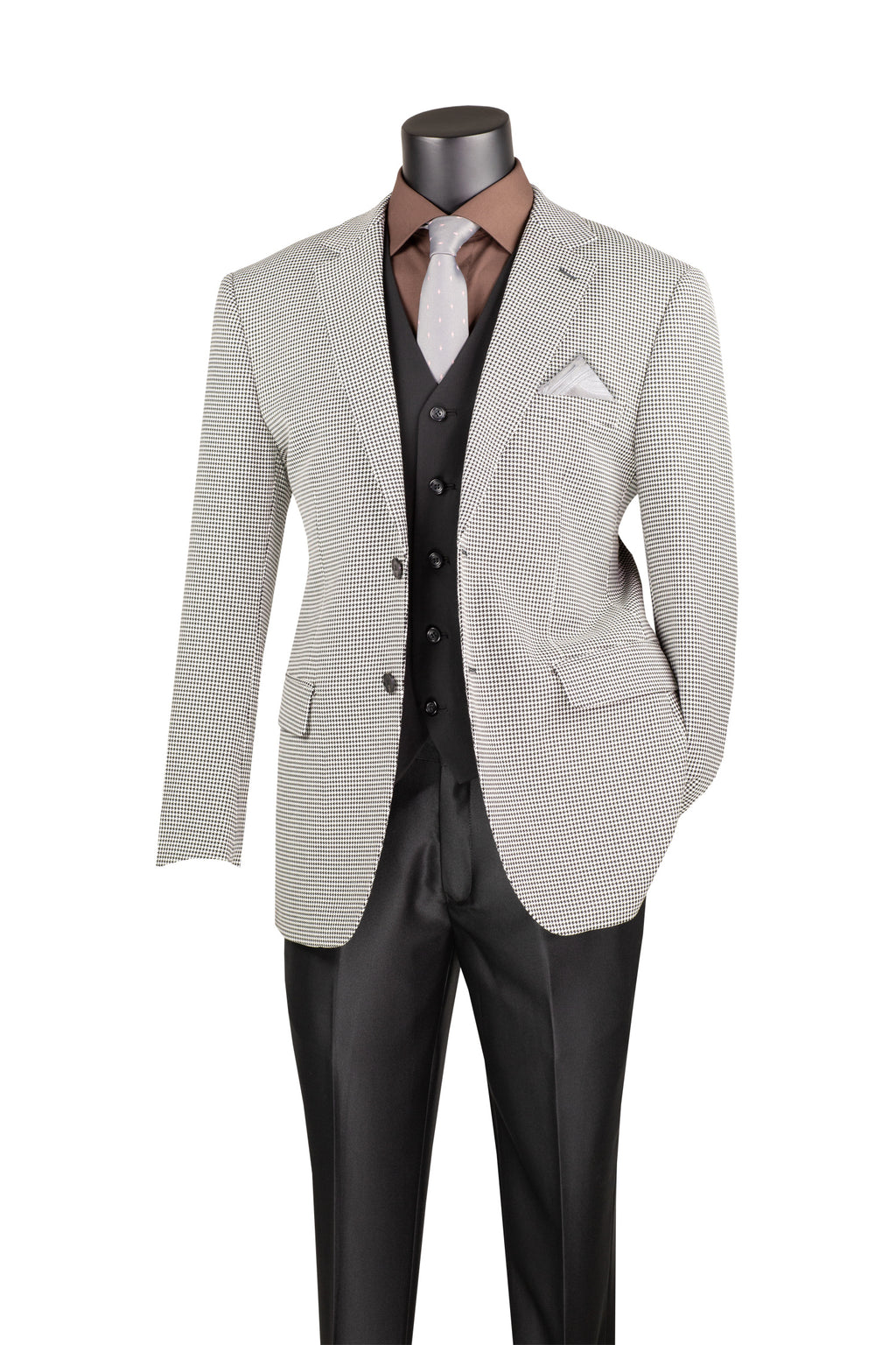 Vinci Philosophy Modern Fit Houndstooth Pattern Sport Coat
