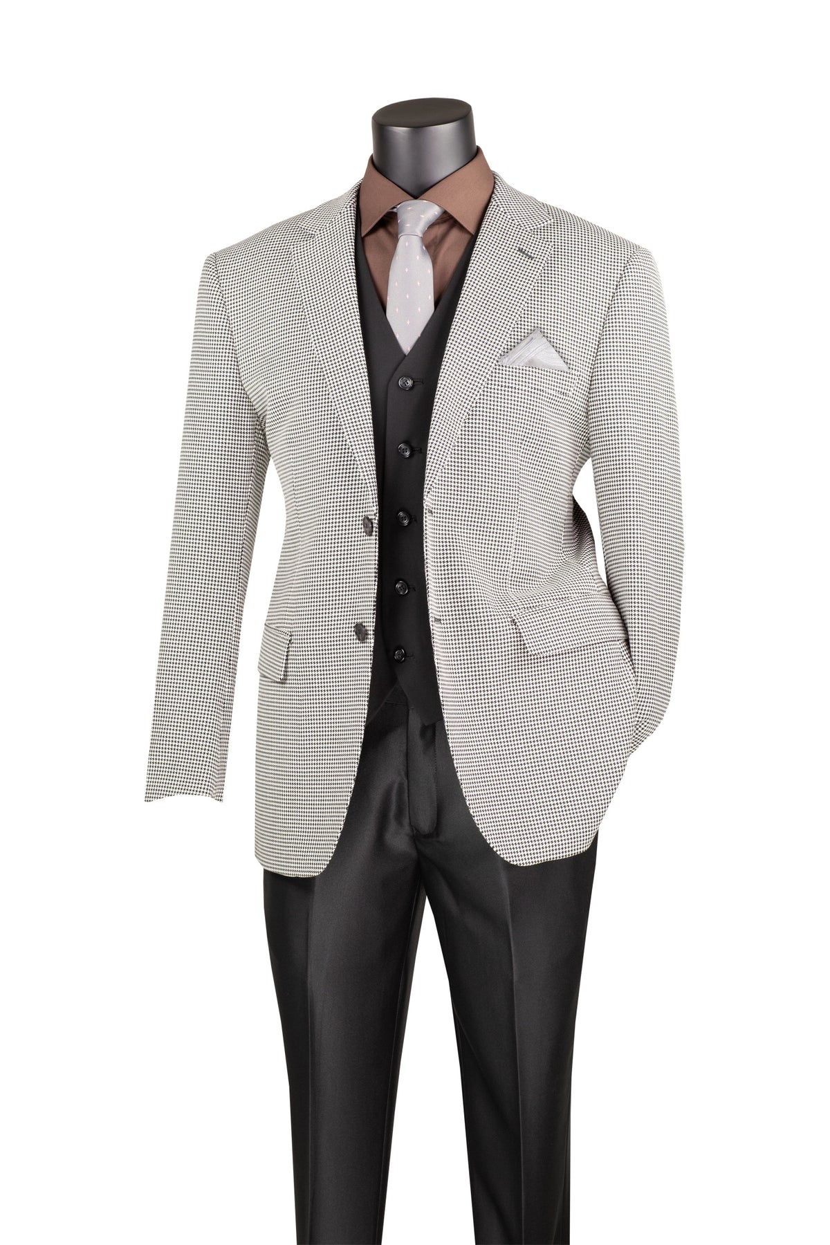Vinci Philosophy Modern Fit Houndstooth Pattern Sport Coat