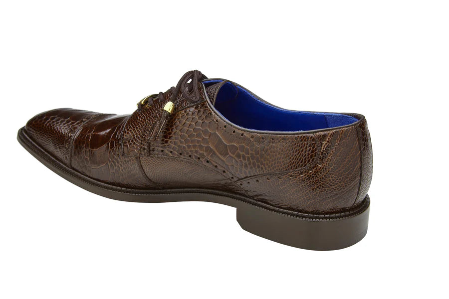 Batta Brown Genuine Ostrich Cap Toe Lace-Up