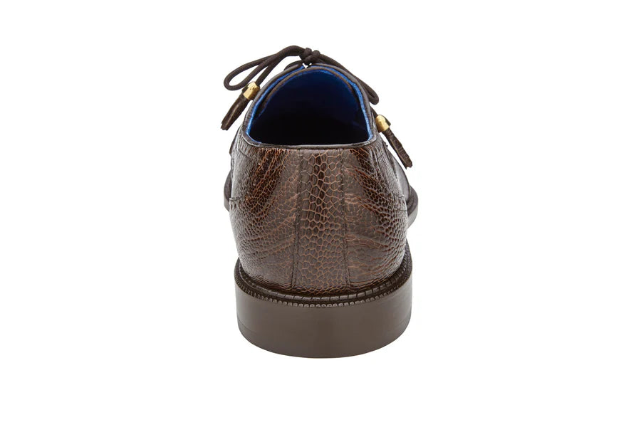 Batta Brown Genuine Ostrich Cap Toe Lace-Up