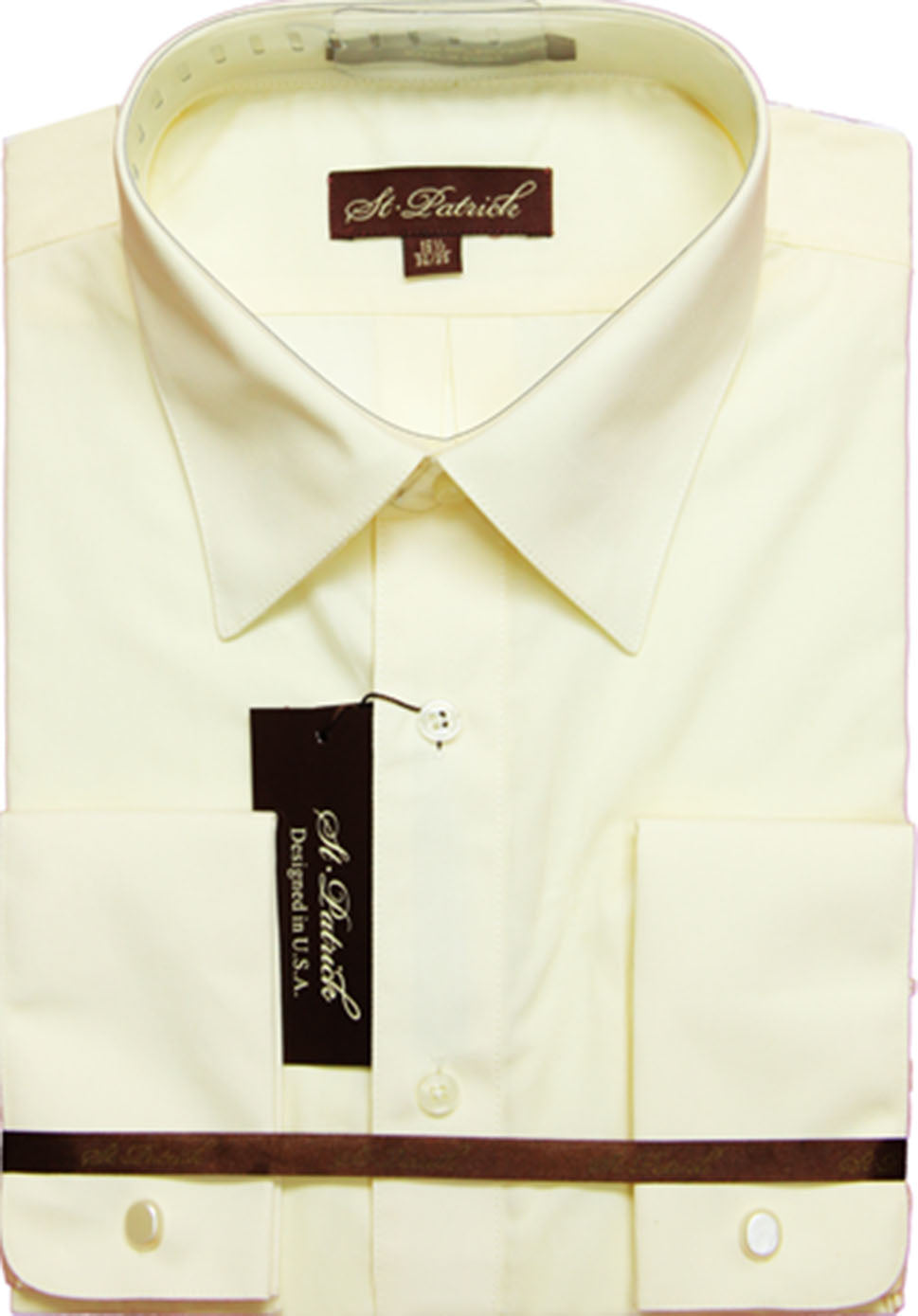 St. Patrick Regular Collar Long Sleeve Dress Shirt with French Cuffs