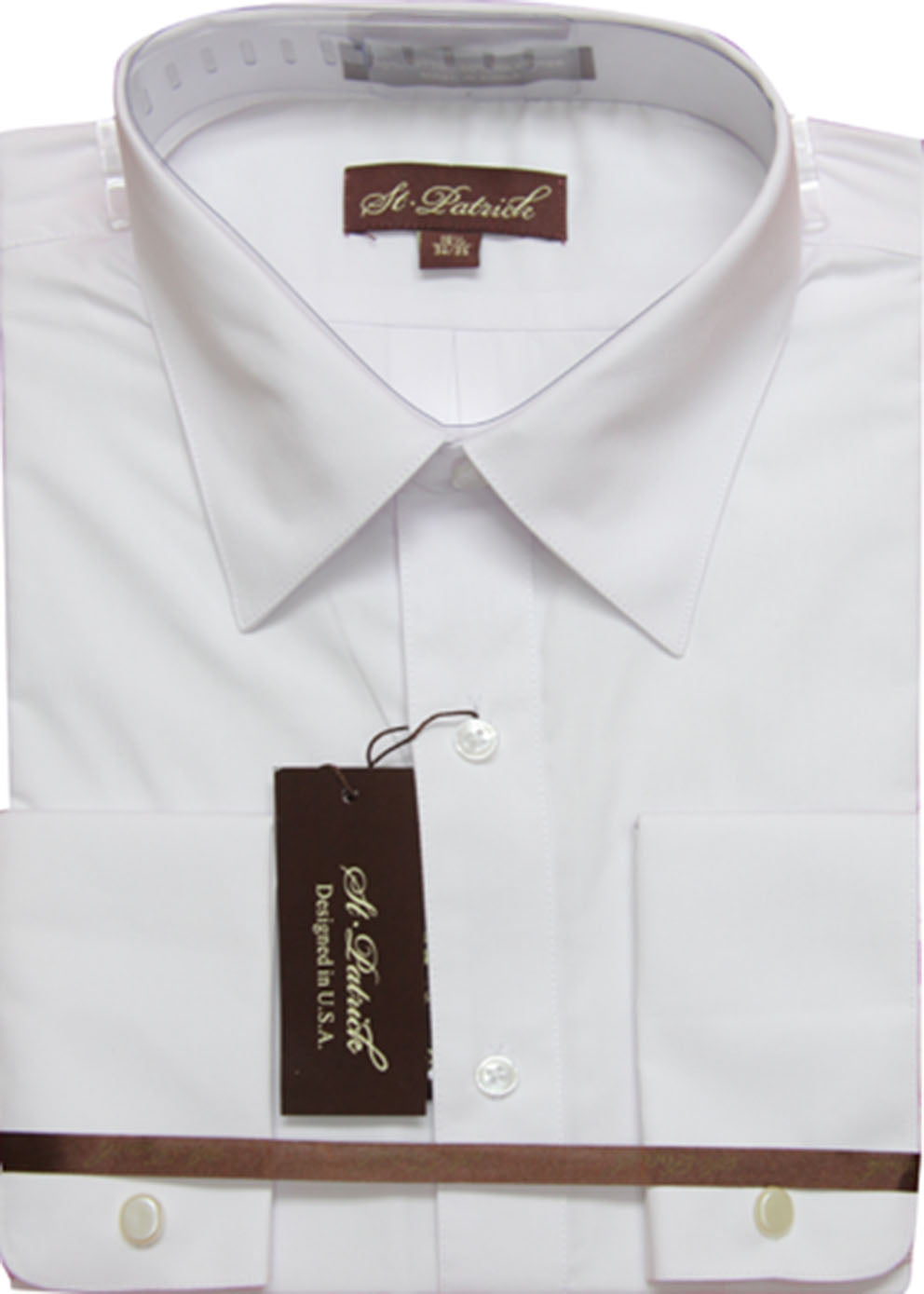 St. Patrick Regular Collar Long Sleeve Dress Shirt with French Cuffs