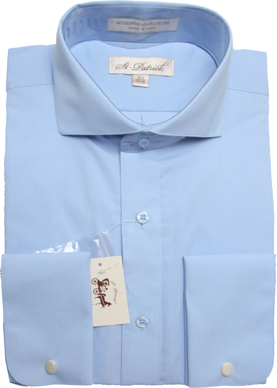 St. Patrick Spread Collar Long Sleeve Dress Shirt with French Cuffs