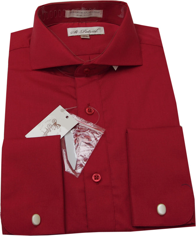 St. Patrick Spread Collar Long Sleeve Dress Shirt with French Cuffs