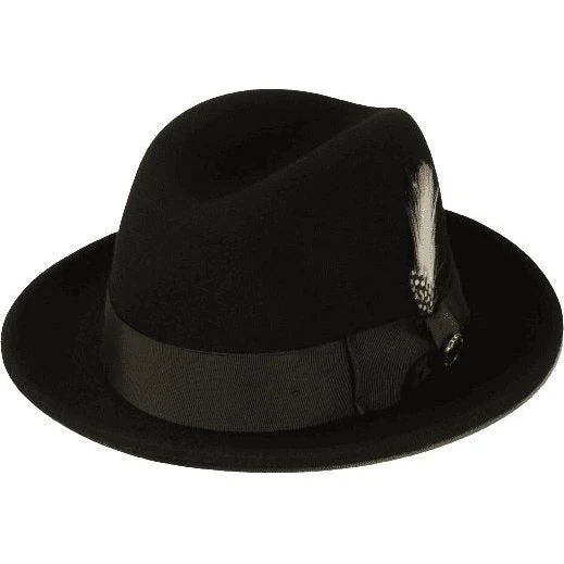 Bruno Capelo Chicago Wool Fedora Hat – Black