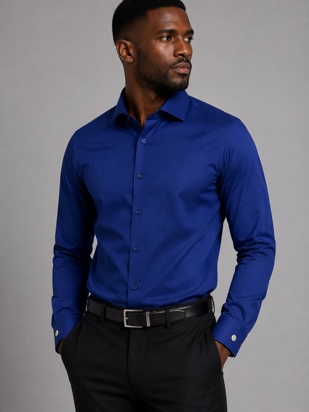 St. Patrick Spread Collar Long Sleeve Dress Shirt with French Cuffs