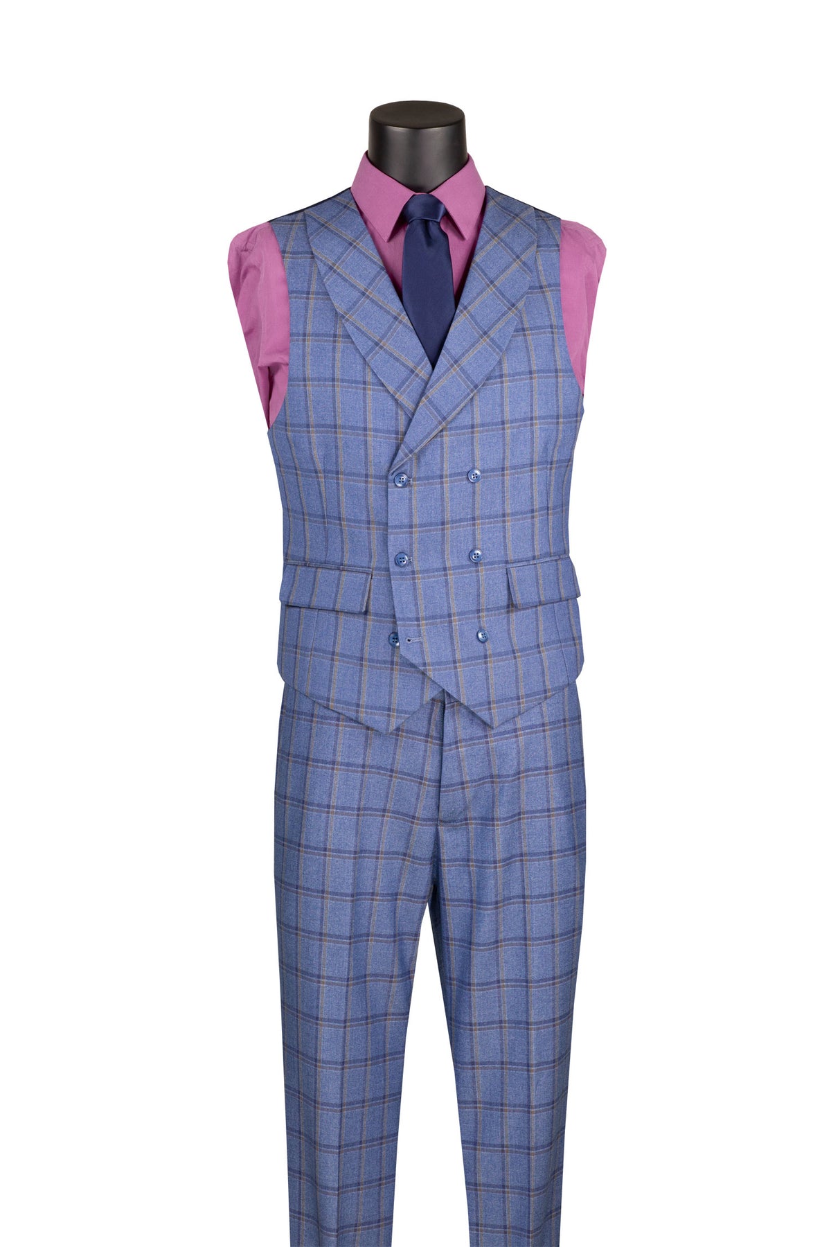 Vinci Philosophy Modern Fit 3-Piece Glen Windowpane