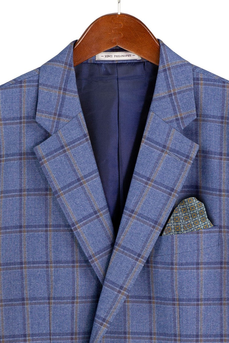Vinci Philosophy Modern Fit 3-Piece Glen Windowpane