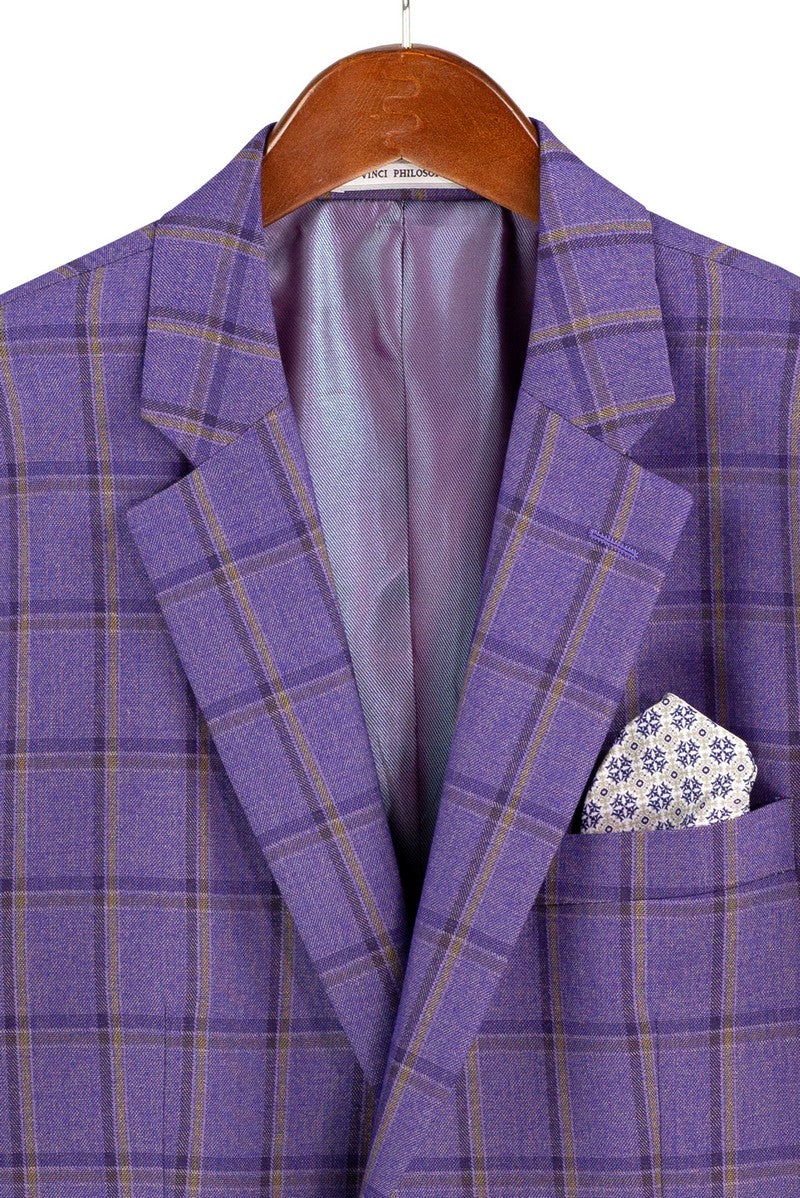 Vinci Philosophy Modern Fit 3-Piece Glen Windowpane