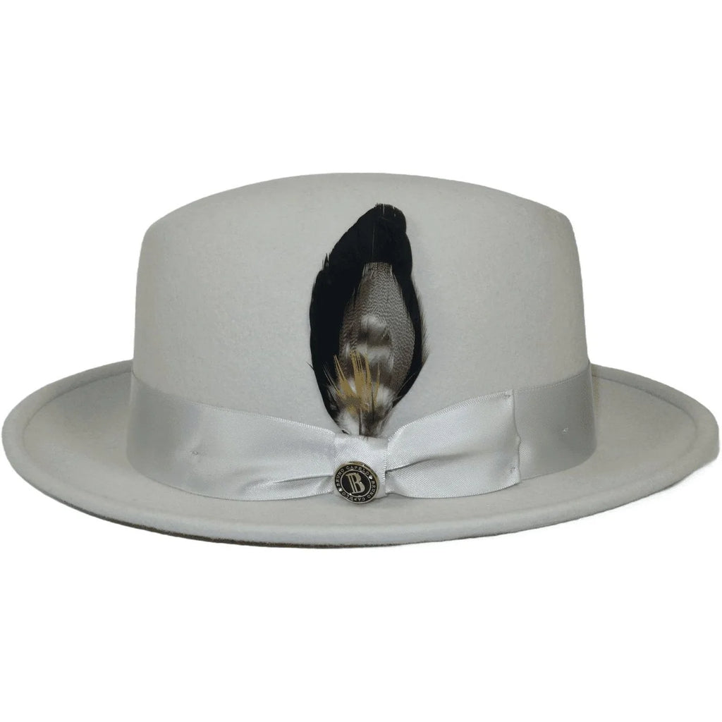 Bruno Capelo Florence Wool Fedora Hat – Silver Grey