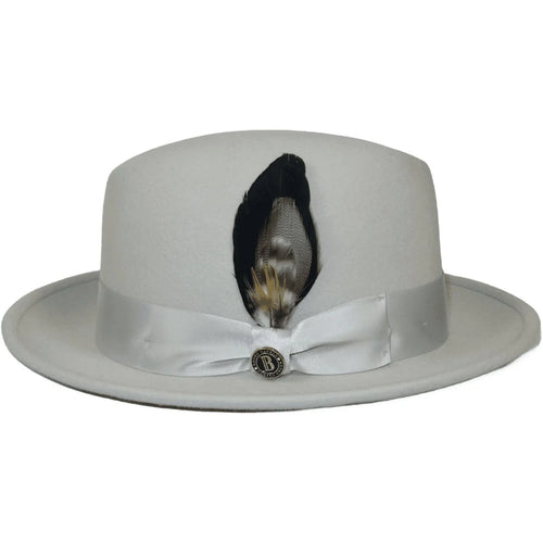 Bruno Capelo Florence Wool Fedora Hat – Silver Grey