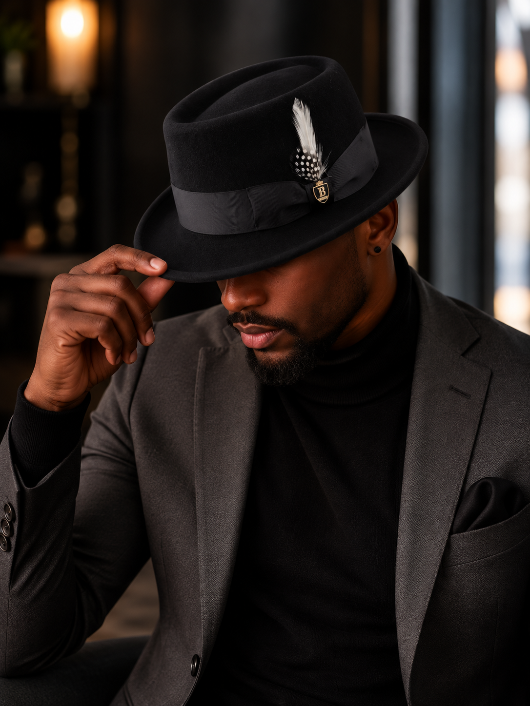 Bruno Capelo Gambler Wool Fedora Hat – Black