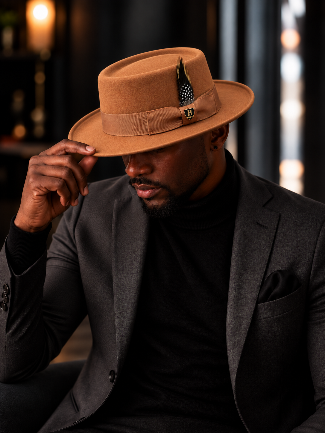 Bruno Capelo Gambler Wool Fedora Hat – Cognac Brown