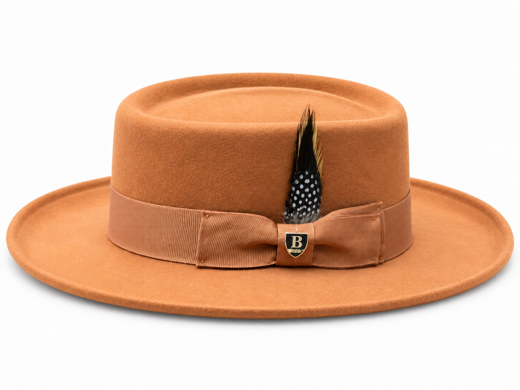 Bruno Capelo Gambler Wool Fedora Hat – Cognac Brown