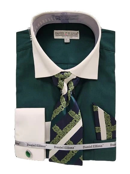 Daniel Ellissa Men's Dress Shirt & Paisley Tie Set