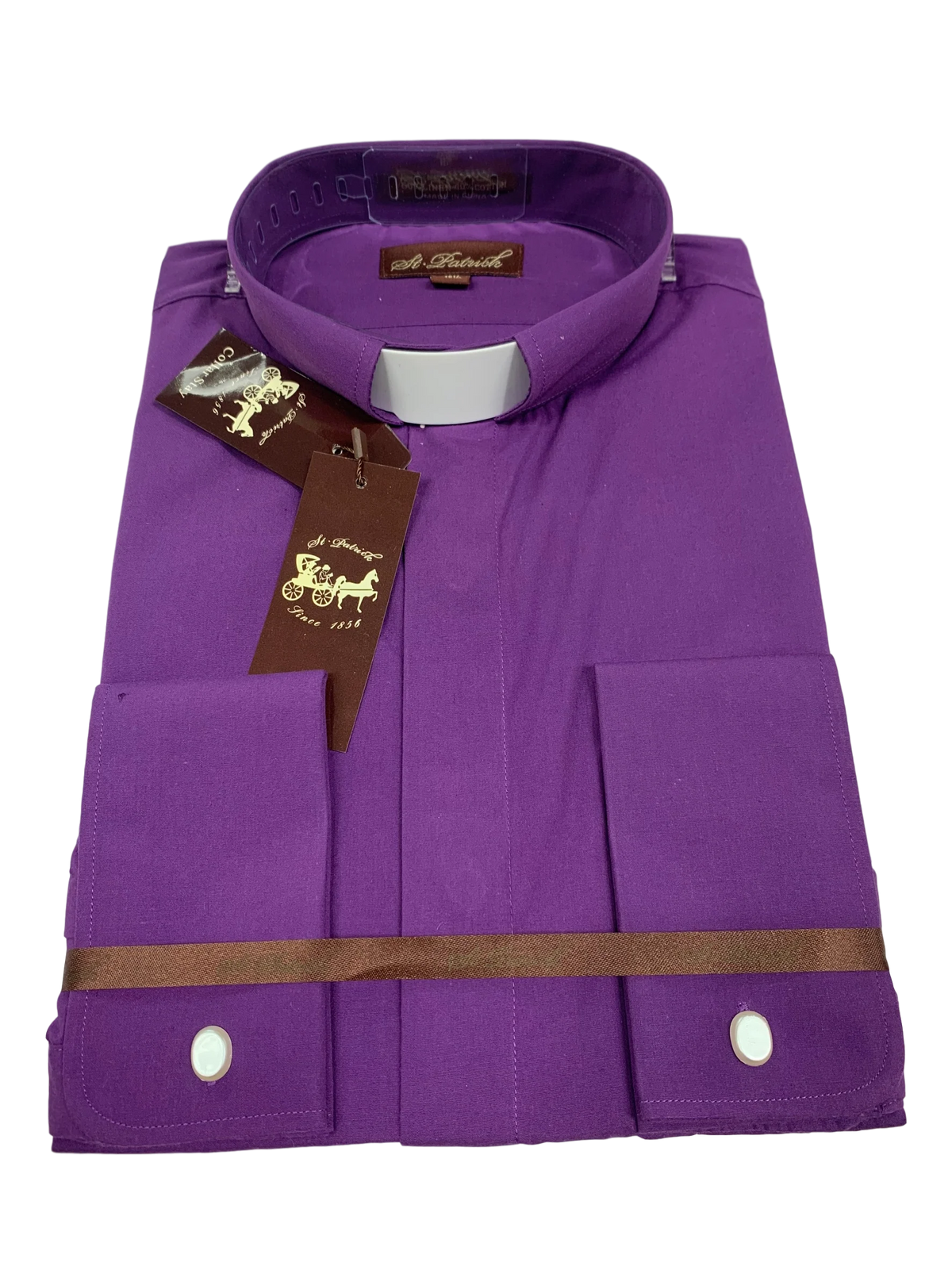 St. Patrick Long Sleeve Clergy Dress Shirts with French Cuffs