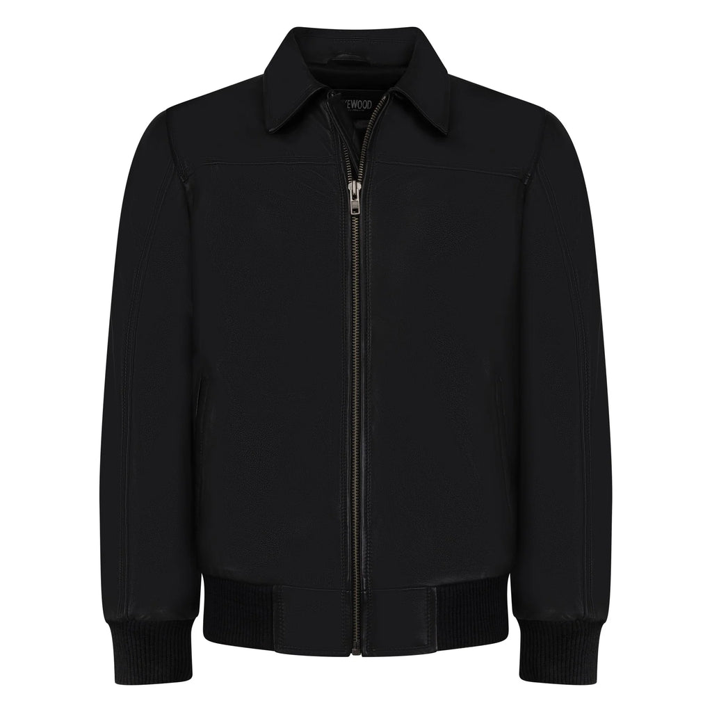 Jakewood Men's Lamb Knox Leather Bomber Jacket
