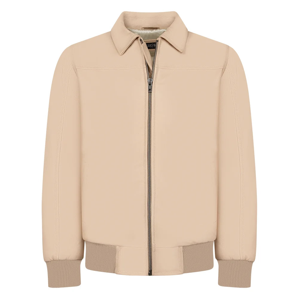 Jakewood Men's Lamb Knox Leather Bomber Jacket